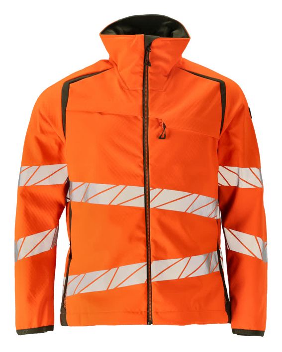 Soft Shell Jacke ACCELERATE SAFE hi-vis orange/moosgrün