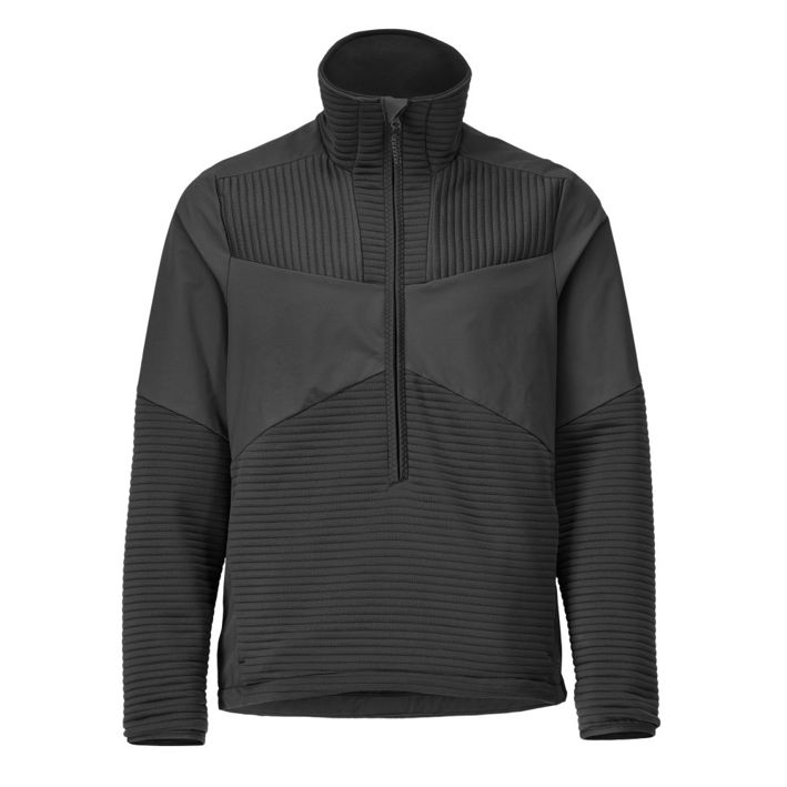 Fleecepullover mit kurzem Reißverschluss und Futter CUSTOMIZED schwarz
