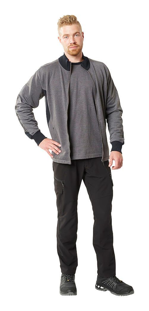 Sweatshirt mit Reißverschluss ACCELERATE azurblau/schwarzblau