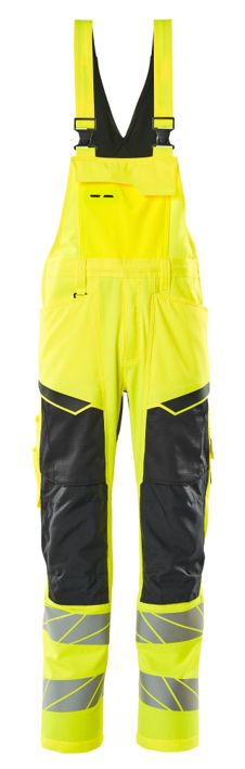 Latzhose mit Knietaschen ACCELERATE SAFE hi-vis gelb/schwarz