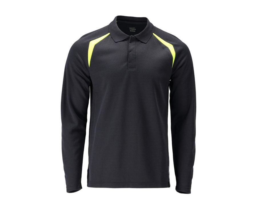 Polo-Shirt, Langarm ACCELERATE MULTISAFE schwarzblau/hi-vis gelb