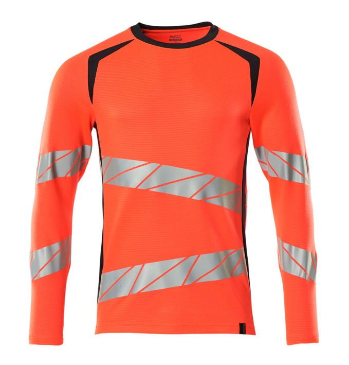T-Shirt, Langarm ACCELERATE SAFE Hi-vis rot/schwarzblau