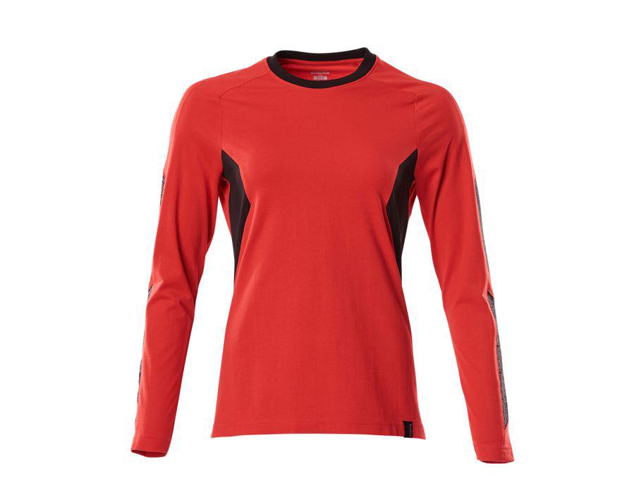 T-Shirt, Langarm ACCELERATE verkehrsrot/schwarz