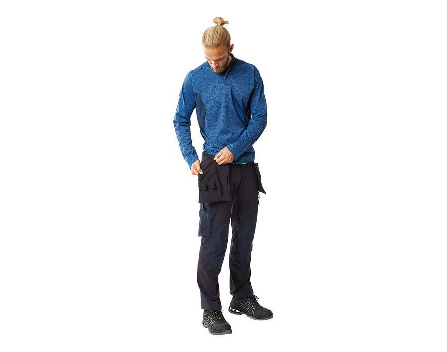 Polo-Shirt, Langarm ACCELERATE dunkelanthrazit/schwarz