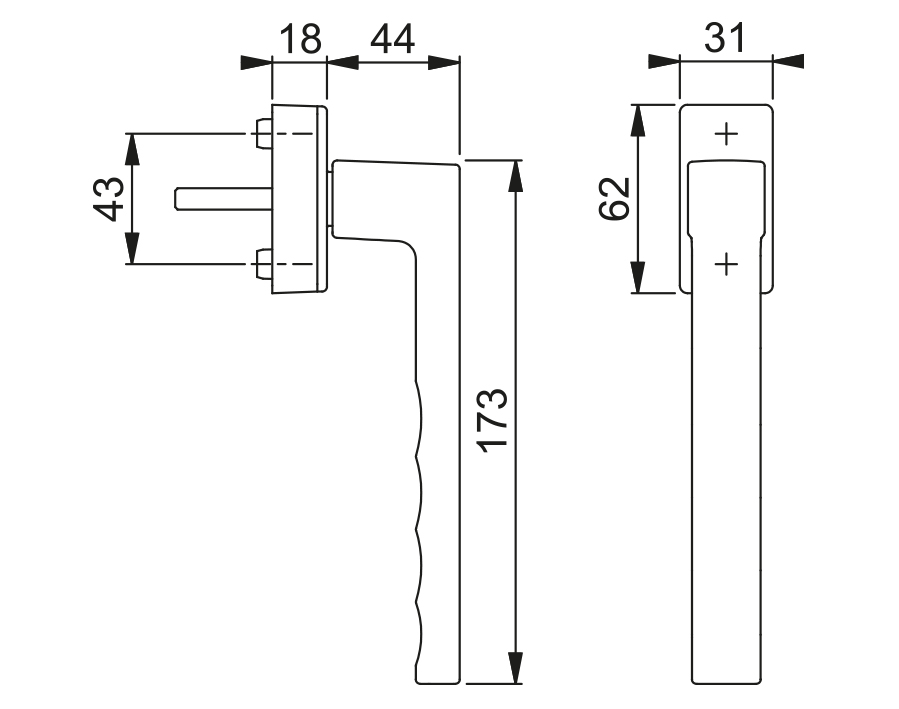 Parallel-Schiebe-/Kipptürgriff mit Secustik® und VarioFit® Serie Toulon 0737/US947-1