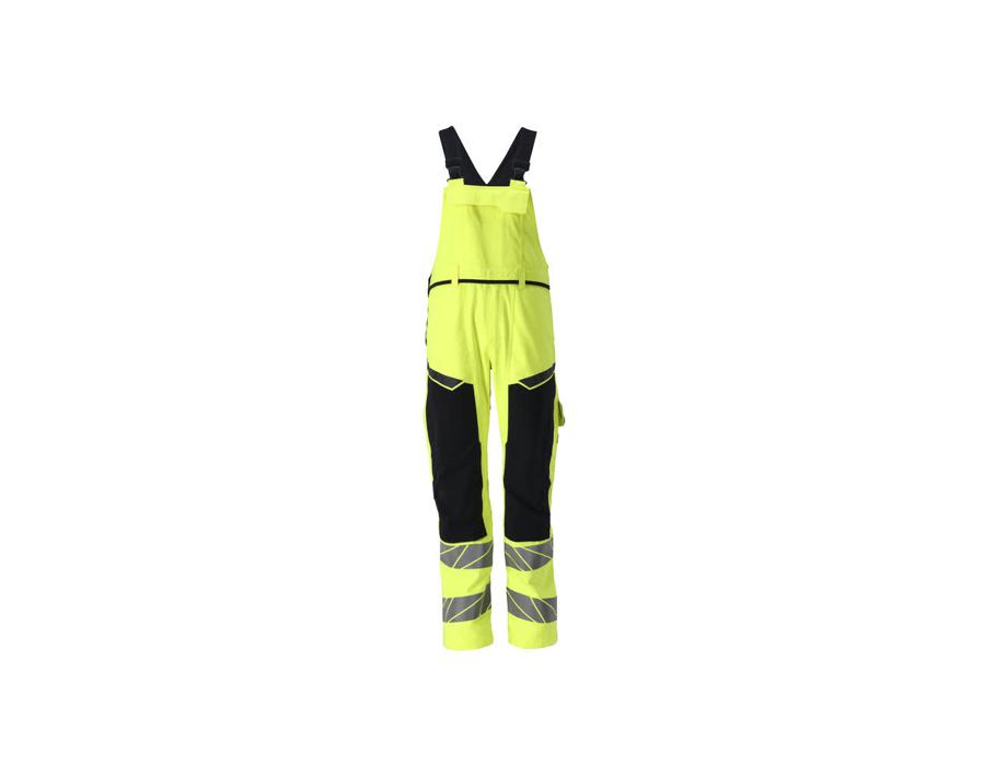 Latzhose mit Knietaschen ACCELERATE MULTISAFE hi-vis gelb/schwarzblau