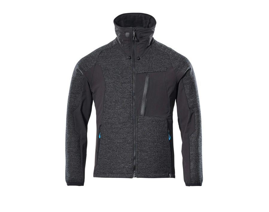 Strickjacke mit Reißverschluss ADVANCED Schwarz-meliert/Schwarz