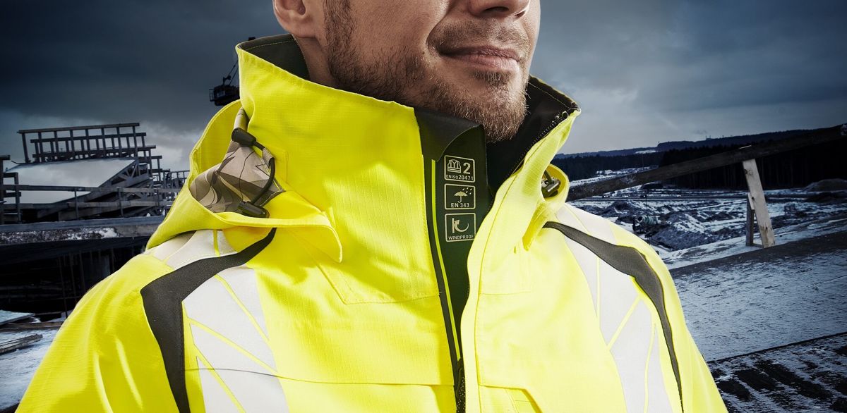 Hard Shell Jacke ACCELERATE SAFE hi-vis orange/schwarzblau