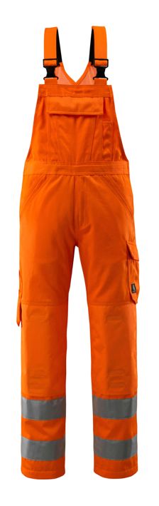 Latzhose mit Knietaschen SAFE LIGHT hi-vis orange