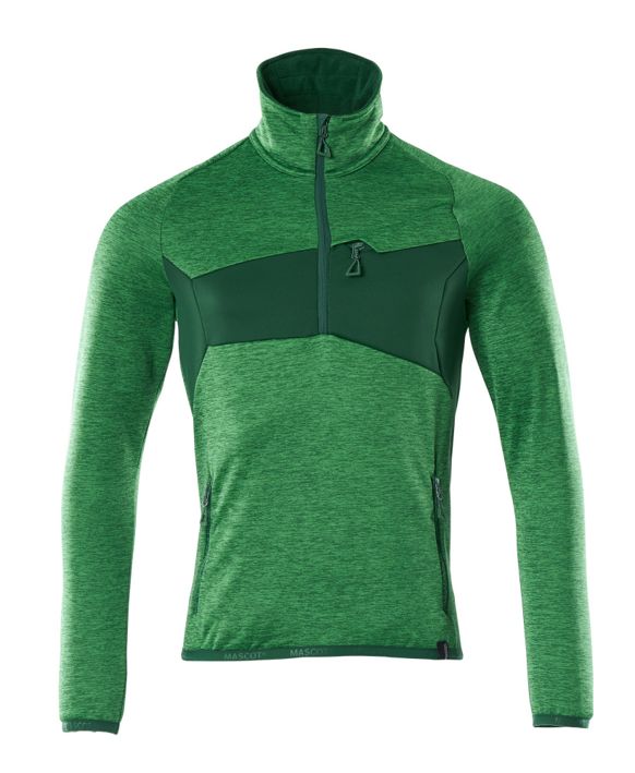 Fleecepullover mit kurzem Reißverschluss ACCELERATE grasgrün/grün