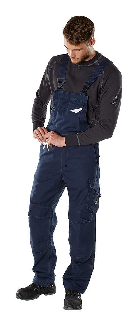 Latzhose mit Knietaschen MULTISAFE schwarzblau