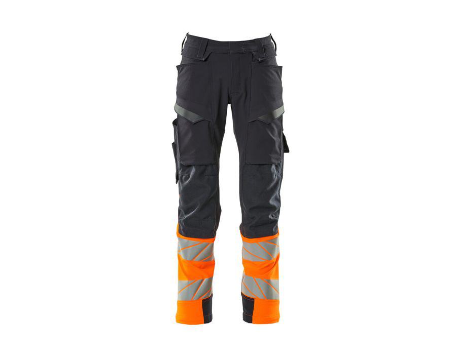 Hose mit Knietaschen ACCELERATE SAFE schwarzblau/hi-vis orange
