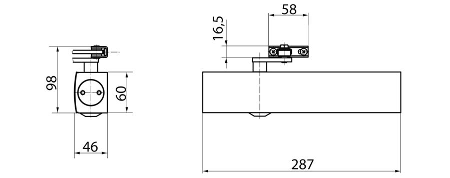 Obenliegender Zahntrieb-Türschließer TS 4000 V