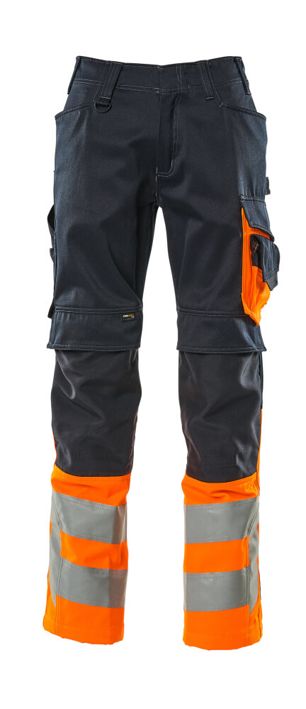 Hose mit Knietaschen SAFE SUPREME schwarzblau/hi-vis orange