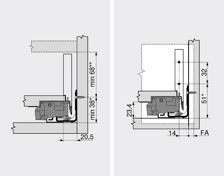 Legrabox - altezza M - bianco seta opaco 