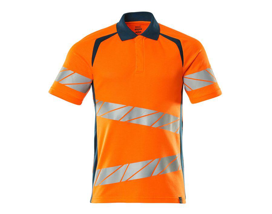 Polo-Shirt ACCELERATE SAFE hi-vis orange/dunkelpetroleum