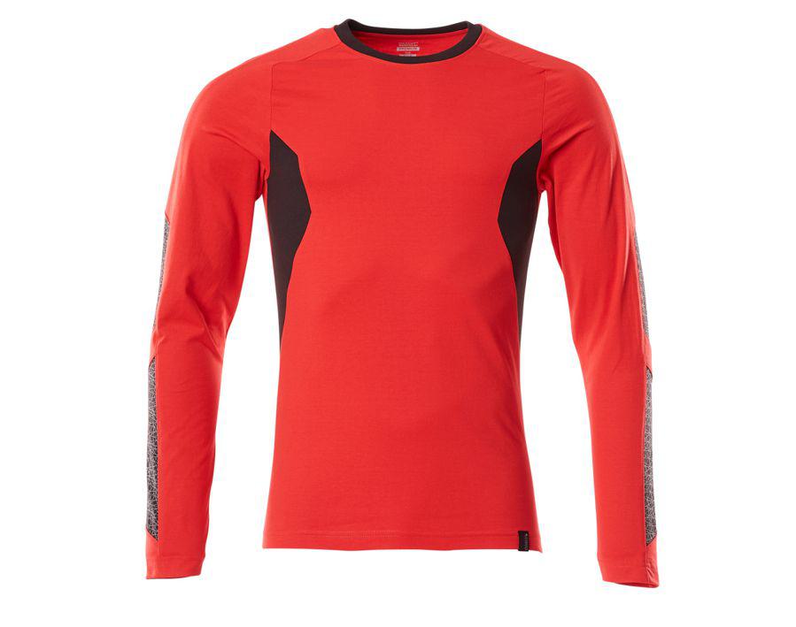 T-Shirt, Langarm ACCELERATE verkehrsrot/schwarz