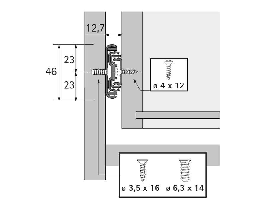 Hettich Möbelbeschlag Hettich Kugelteilauszug KA 1730/430 - 2 Stück