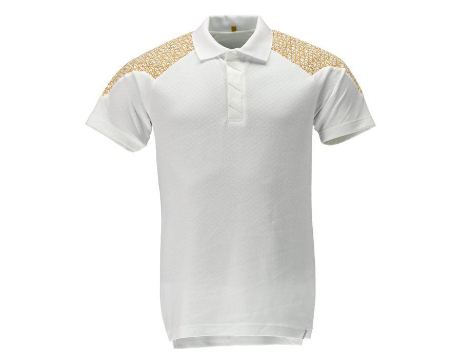 Polo-Shirt FOOD & CARE weiss/currygelb