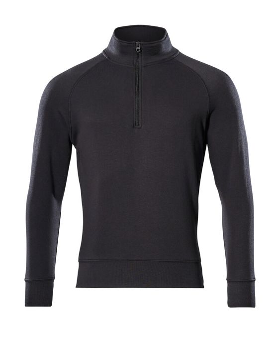 Sweatshirt mit kurzem Reißverschluss CROSSOVER schwarz