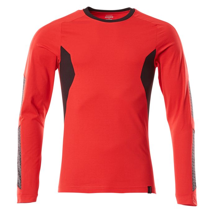 T-Shirt, Langarm ACCELERATE verkehrsrot/schwarz