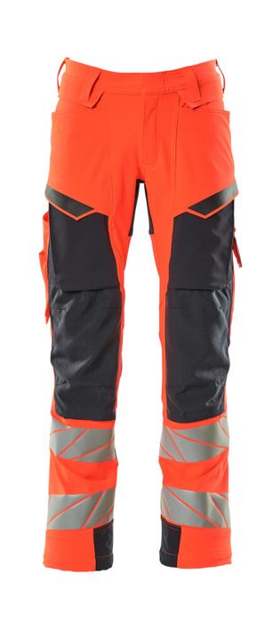 Hose mit Knietaschen ACCELERATE SAFE Hi-vis rot/schwarzblau