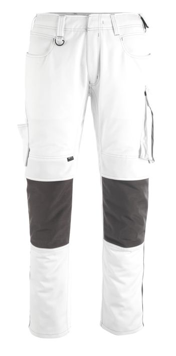 Hose mit Knietaschen UNIQUE weiss/dunkelanthrazit