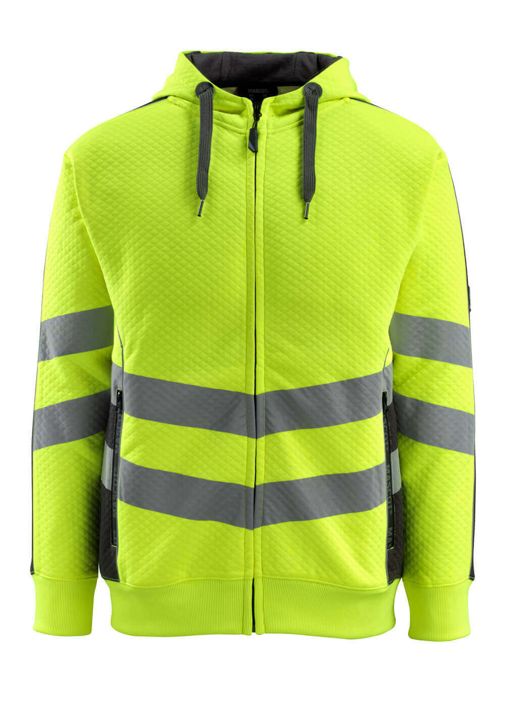 Kapuzensweatshirt mit Reißverschluss SAFE SUPREME hi-vis gelb/schwarz