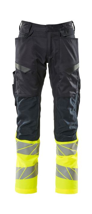 Hose mit Knietaschen ACCELERATE SAFE schwarzblau/hi-vis gelb