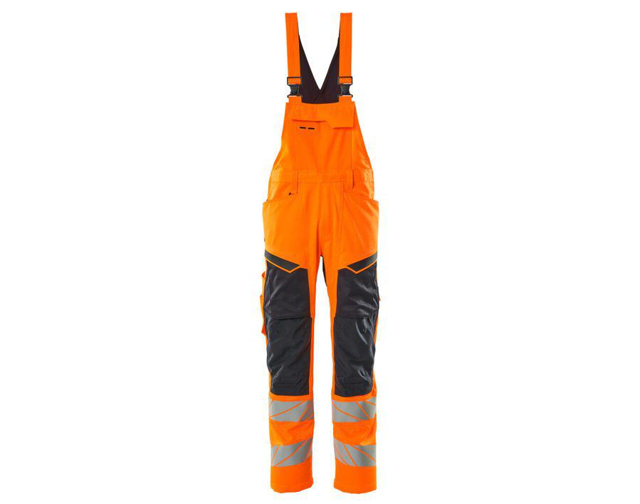 Latzhose mit Knietaschen ACCELERATE SAFE hi-vis orange/schwarzblau