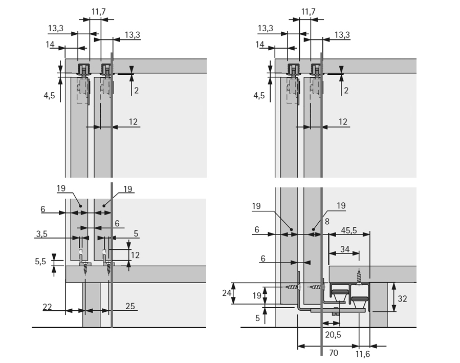 HETTICH SysLine S-Set: Schiebetüren-Komplettset