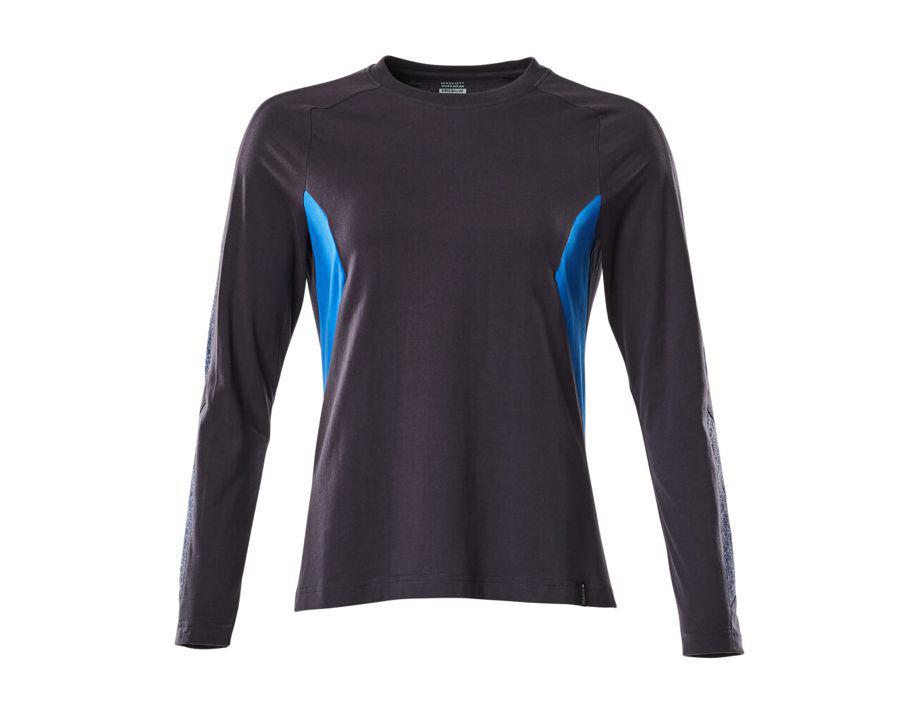 T-Shirt, Langarm ACCELERATE schwarzblau/azurblau
