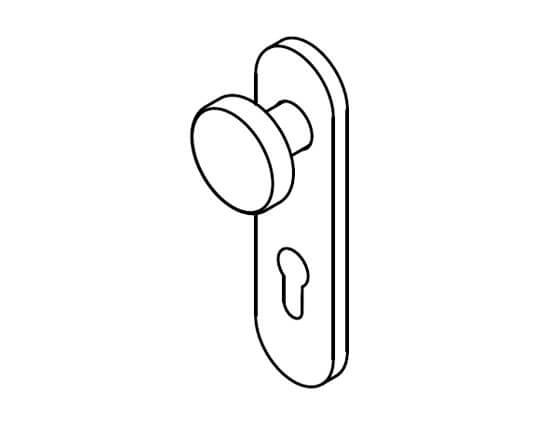 Knopfschild außen