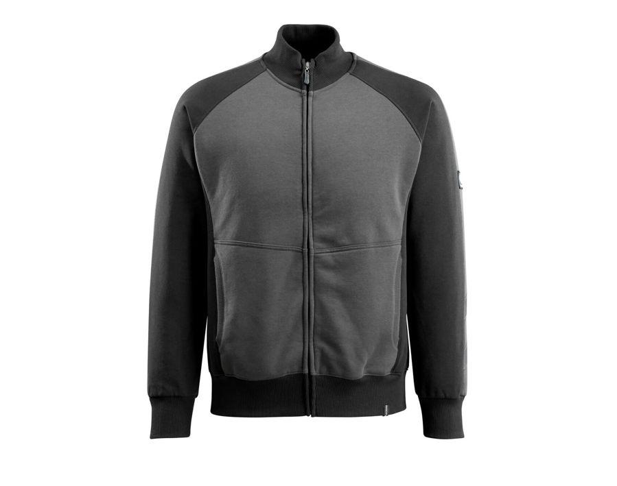 Sweatshirt mit Reißverschluss UNIQUE dunkelanthrazit/schwarz
