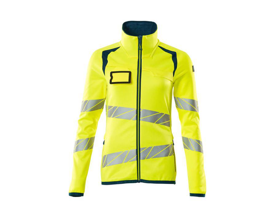 Fleecepullover mit Reißverschluss ACCELERATE SAFE hi-vis gelb/dunkelpetroleum
