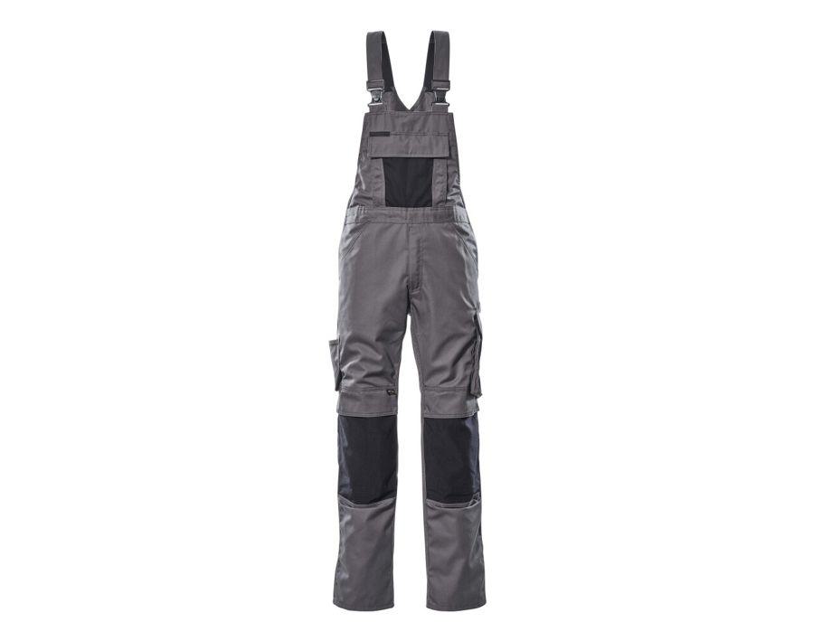 Latzhose mit Knietaschen UNIQUE anthrazit/schwarz