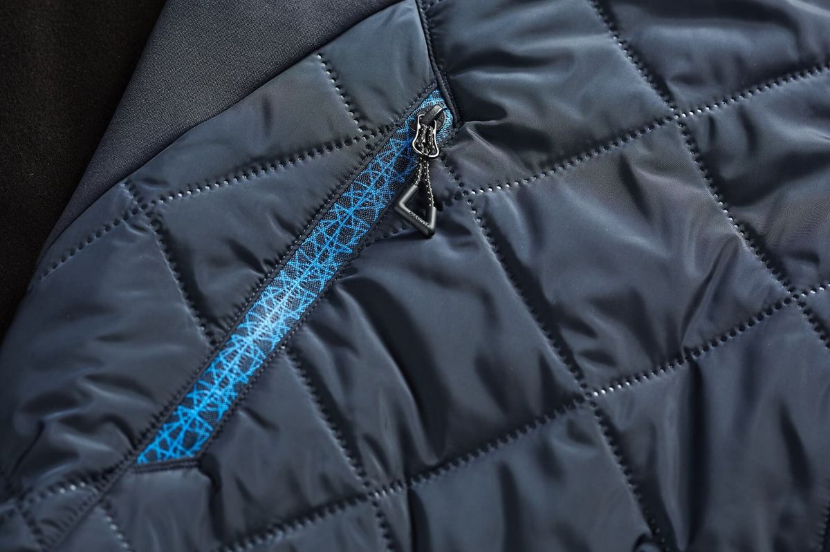 Thermojacke für Kinder ACCELERATE azurblau/schwarzblau