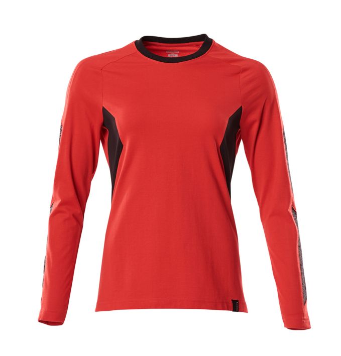 T-Shirt, Langarm ACCELERATE verkehrsrot/schwarz