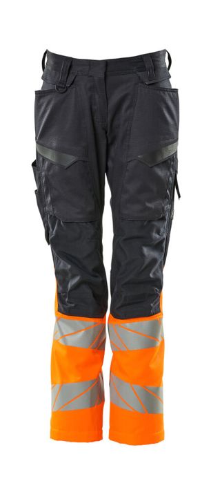 Hose mit Knietaschen ACCELERATE SAFE schwarzblau/hi-vis orange