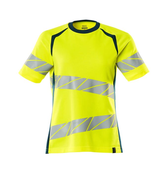 T-Shirt ACCELERATE SAFE hi-vis gelb/dunkelpetroleum