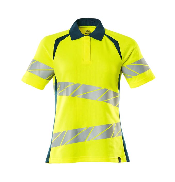 Polo-Shirt ACCELERATE SAFE hi-vis gelb/dunkelpetroleum