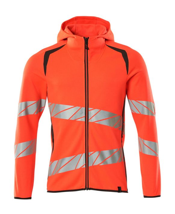 Kapuzensweatshirt mit Reißverschluss ACCELERATE SAFE hi-vis rot/dunkelanthrazit