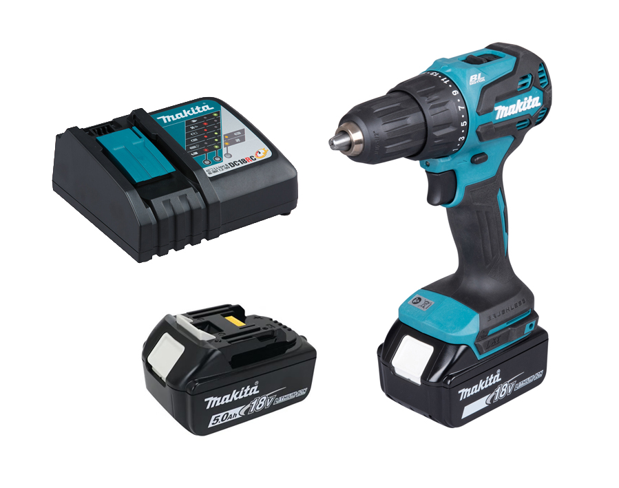 Trapano avvitatore con percussione a batteria a 2 velocità DHP490RTJ 