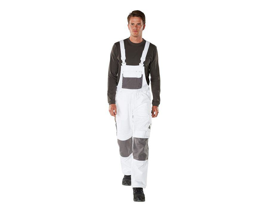 Latzhose mit Knietaschen HARDWEAR weiss