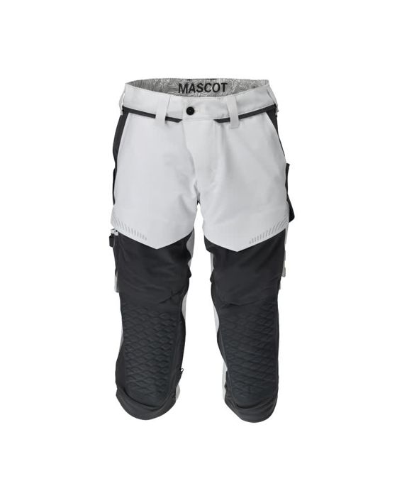 Dreiviertel-Hose mit Knietaschen CUSTOMIZED weiss/Anthrazitgrau