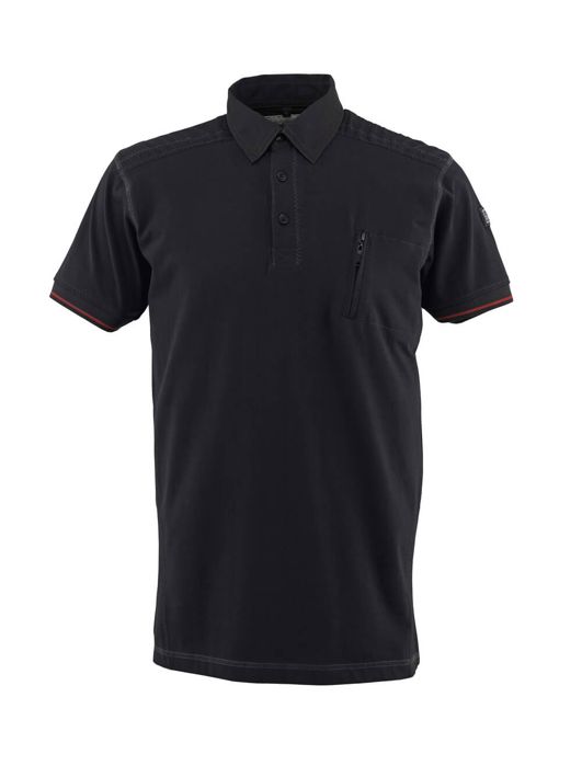 Polo-Shirt mit Brusttasche FRONTLINE schwarz