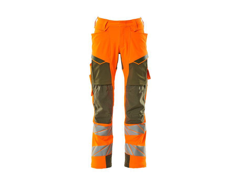 Hose mit Knietaschen ACCELERATE SAFE hi-vis orange/moosgrün