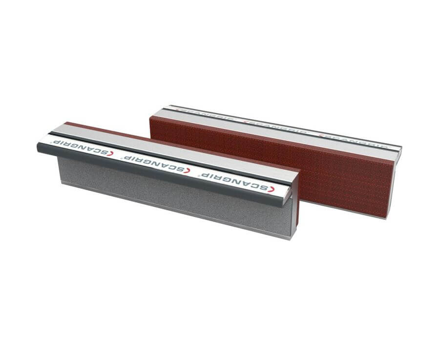 Magnet-Schraubstock-Schonbacken aus Aluminiumprofil, mit Fiberbelag