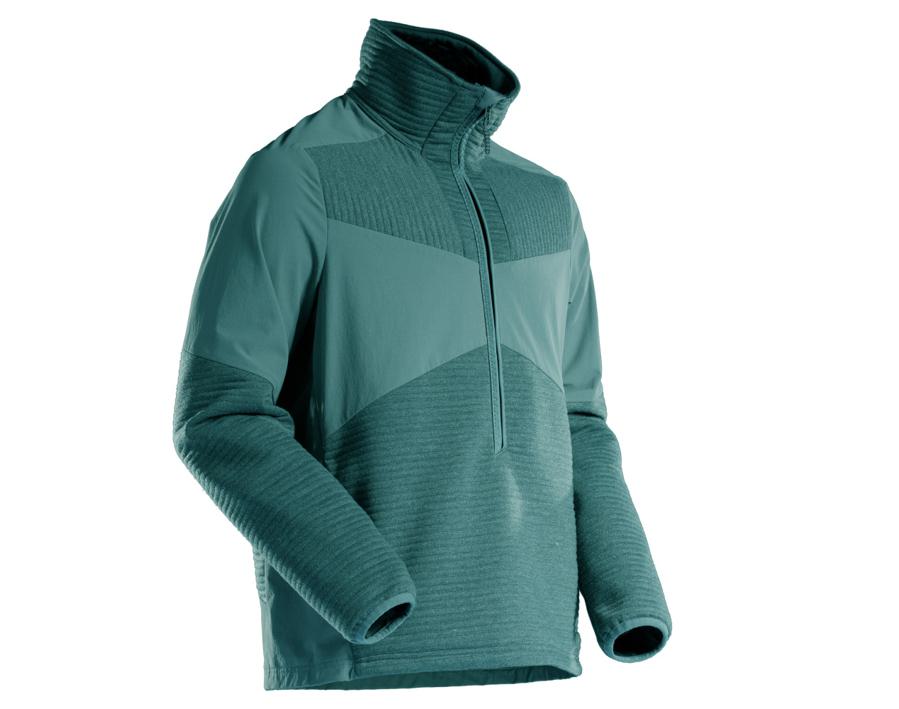 Fleecepullover mit kurzem Reißverschluss und Futter CUSTOMIZED waldgrün