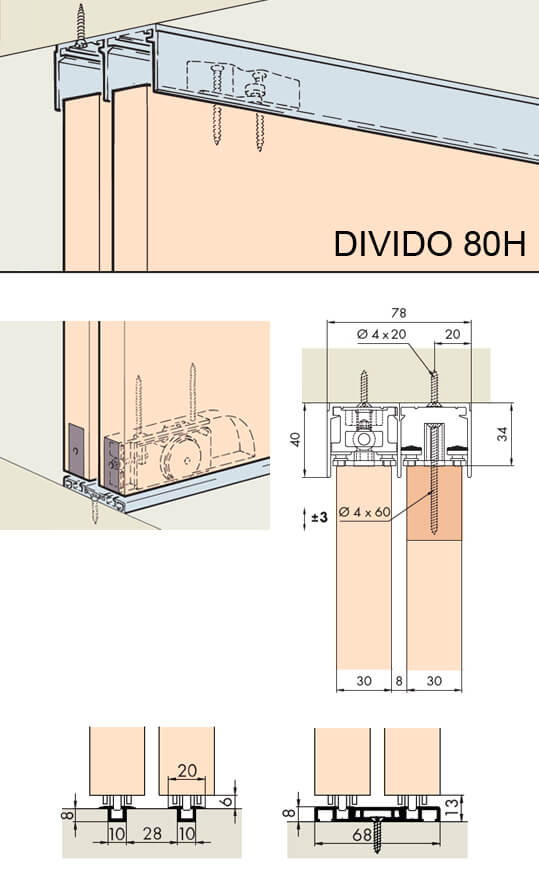 Schiebetür Hawa Divido 80H